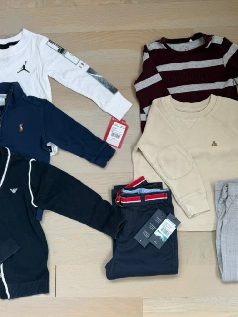 7 pieces Toddler 24M / 2T Jacket/ Tops / Pants Burberry, Armani, Ralph Lauren